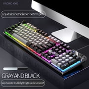 PEONAVET Gaming Mous Gaming Mous Gaming Keyboard USB Wired Floating Keyboard, Ergonomic Water Mechanical Feeling Keyboard,-Slim LED Backlit Keyboard for Desktop, Compute