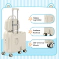 thumbnail image 3 of TABU Valise pour Enfants à Chevaucher avec Sac à Main, Valise Rigide avec 6 Roues Pivotantes, Porte-Gobelet Caché, Pédale Pliable, Blanc, 3 of 7
