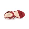 thumbnail image 4 of BLISSFUL STEP Chaussures pour Femmes Sandales Espadrilles à Talon Compensé Slingback à Brides Croisées Rouge 10, 4 of 8