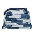 thumbnail image 3 of Nestl Ultra Plush Heavy Thick Raschel Imitation Mink Bed Blanket, 55 x 82, Navy Check, 3 of 5