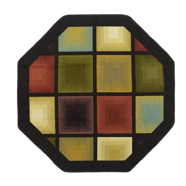 Madison OPT-54X54-BN Industries Tapis Octogonal Carré Optique 54 x 54 Po. - Marron