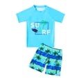 thumbnail image 1 of Akiihool Boys Long Sleeve Swimsuit Boys 2 Pieces Rash Guard Sun Protection Long Sleeve Kid Swimsuits Quick Dry Swim Shirt Trunks for Boys (Light Blue,7-8 Years), 1 of 4