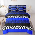 thumbnail image 1 of Erosebridal Blue Cheetah Print Bedding Sets Full Size, Rustic Animals Comforter Sets with Sheets, Zebra Room Decor, Reversible 7-Piece, 1 of 5
