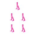 thumbnail image 3 of QualitChoice 1 Paire 52 cm Chaussettes Jusqu'aux Genoux pour Femmes JK Personnalité Antidérapantes Style Preppy Longues Chaussettes Cuisses Hautes Bas Fête Cosplay Rose Rouge 5Ensemble, 3 of 6