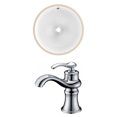 thumbnail image 1 of 15.25-in. W Round Bathroom Undermount Sink Set In White - Chrome Hardware AI-22829, 1 of 6
