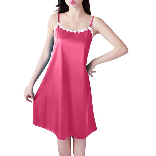 Dealovy Nuisettes pour Femmes à Bretelles Spaghetti Sans Manches Robe de Nuit Douce et Confortable Tenue de Nuit Courte Robe de Nuit Débardeur