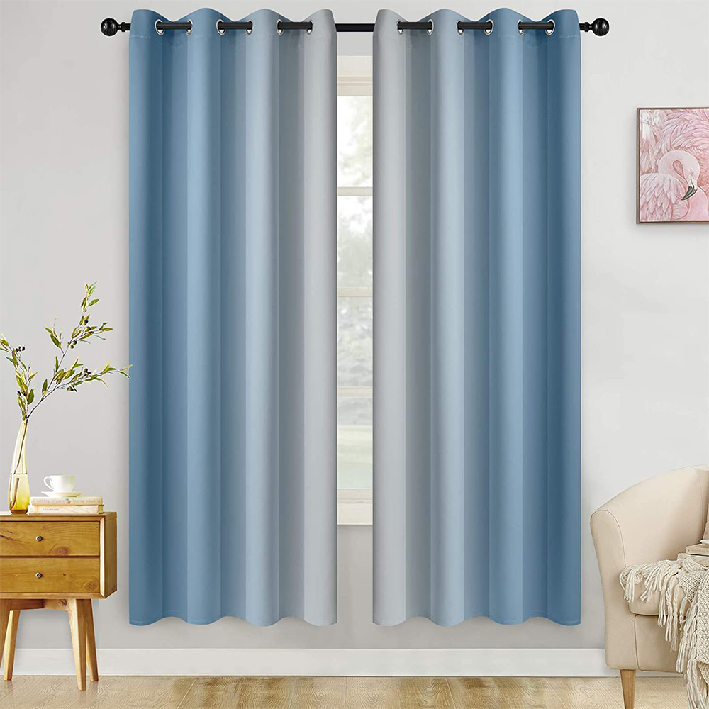 Innerwin Rideau de Fenêtre, Tentures Écoénergétiques, Protection UV, Occultant, Rideaux Modernes, Panneau à Oeillets Isolé Thermiquement, Intimité, Bleu Pâle L:54"x H:63 Pouces/137cm*160cm