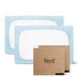 thumbnail image 1 of REST Evercool+ Drap-Housse Rafraîchissant Split Très Grand Bleu Pâle 13 Profond (Étiré jusqu'à 15) Literie Rafraîchissante Infusée d'Argent pour Dormeur Ayant Chaud et Sueur Nocturne pour un Sommeil Frais et Hygiénique, 1 of 5