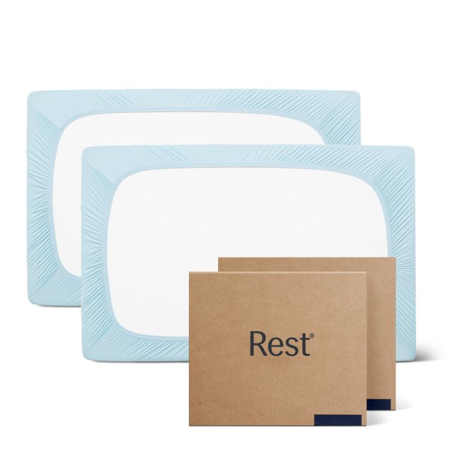 REST Evercool+ Drap-Housse Rafraîchissant Split Très Grand Bleu Pâle 13 Profond (Étiré jusqu'à 15) Literie Rafraîchissante Infusée d'Argent pour Dormeur Ayant Chaud et Sueur Nocturne pour un Sommeil Frais et Hygiénique