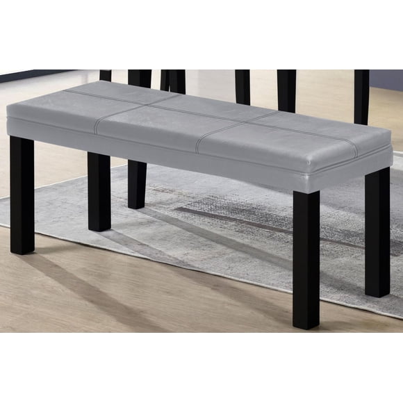 Aerys Lucky Dining Bench with patterned and padded seating in PU Grey
