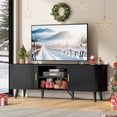 thumbnail image 1 of GIKPAL Fluted TV Stand for 65 Inch TV – Modern Entertainment Center with Power Outlets, Adjustable Shelves & Sliding Doors, Stylish Media Console for Living Room, Black, 1 of 13