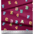 thumbnail image 3 of Soimoi Japan Crepe Satin Fabric Numbers & Alphabets Text Printed Craft Fabric by The Yard 42 Inch Wide, 3 of 3