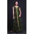 thumbnail image 2 of Bimba Leaves Printed Front Slit Sleeveless Summer Spring Long Women BeachDress-Small, 2 of 5