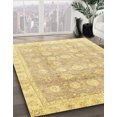 thumbnail image 2 of Ahgly Company Tapis d'Intérieur Ronds Abstraits Orientaux Dorés, 5 Pieds Rond, 2 of 6