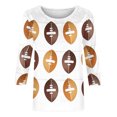 thumbnail image 5 of Meichang Football Hauts pour Femmes Manches 3/4 T-Shirts Graphiques de Football T-Shirts Décontractés d'Été pour Jour de Match Col Rond Coupe Ample T-Shirts du Dimanche, 5 of 5