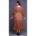 thumbnail image 4 of Bimba Feuilles Femmes Coton Smocké Boho Renaissance Longue à Volants Maxi-Robe-Xxx-Grand, 4 of 5