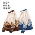 thumbnail image 3 of VONKY Warm In Style Hip Hop Streetwear Sweater With Japanese Snow Mountain Pattern Wide Applicable Blue L, 3 of 6