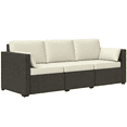 thumbnail image 1 of Outsunny Outdoor Sofa w/ Cushions, PE Rattan Patio Couch, Cream White, 1 of 10