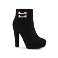 thumbnail image 1 of Unique Bargains Bottines à Talon Bloc Haut pour Femmes à Bout Rond avec Fermeture Éclair Latérale, 1 of 8