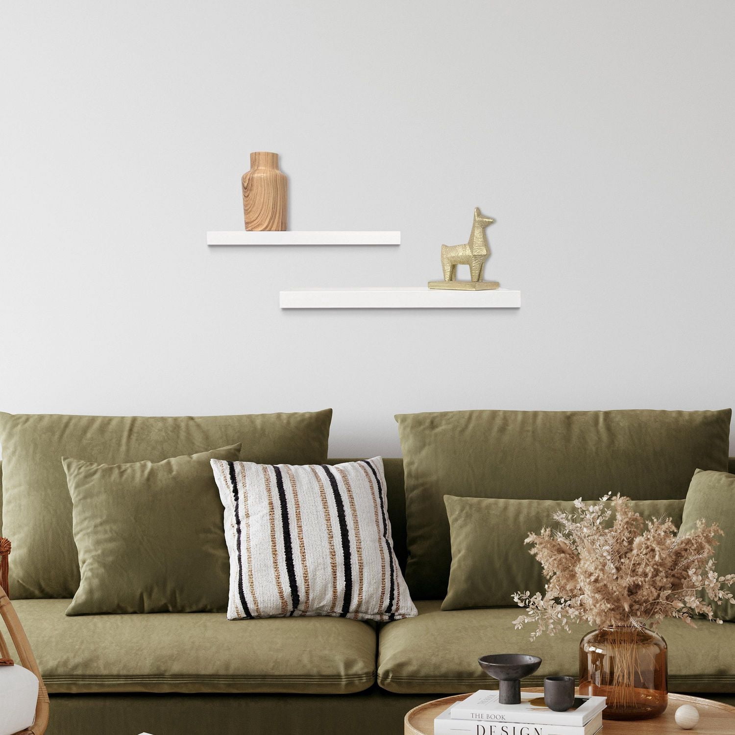 Hometrends 18 inch White  Floating Shelves - 2 PC Set