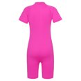 thumbnail image 3 of Aislor Kids Big Girls Zippered Swimsuit Swimwear Bathing Suit Rash Guard Shorty Sun Protection Wetsuit Rose Red 12, 3 of 7