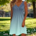thumbnail image 4 of Kyusrd Robe Débardeur d'Été pour Femmes Robe Courte Plissée à Col en V Sans Manches Robe Soleil T-Shirt Robe Trapèze Robe Courte de Plage, 4 of 6