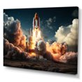 thumbnail image 2 of Designart Rocketship Oversized Wall art decor, Rocketship Wall Art, Launching the Rocketship I , White Modern Canvas wall art, 32x24 inches, 2 of 5