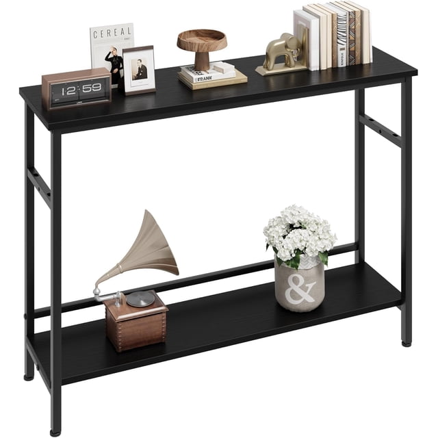 EDTara Table d'Entrée, Tables Consoles avec Rangement, Table de Sofa Rustique de 39,3” avec Tablette Réglable, Table Console pour Entrée, Salon, Couloir, Chambre