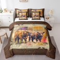 thumbnail image 1 of YST Highland Cow 7-Piece Comforter Set, Queen Size, Watercolor Bull Cattle, 1 of 4