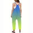 thumbnail image 4 of RXIRUCGD Girls Casual Jumpsuits Gradient Print Sleeveless Summer Rompers Long Pants With Pockets For 5-14 Years( Green, Size:9 Years ), 4 of 6