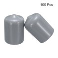 thumbnail image 2 of Unique Bargains 100pcs Embouts en Caoutchouc 16mm (5/8 ') Vinyle PVC Rond Bouchon Bouchon Couvercle Filetage Protecteurs Gris, 2 of 5