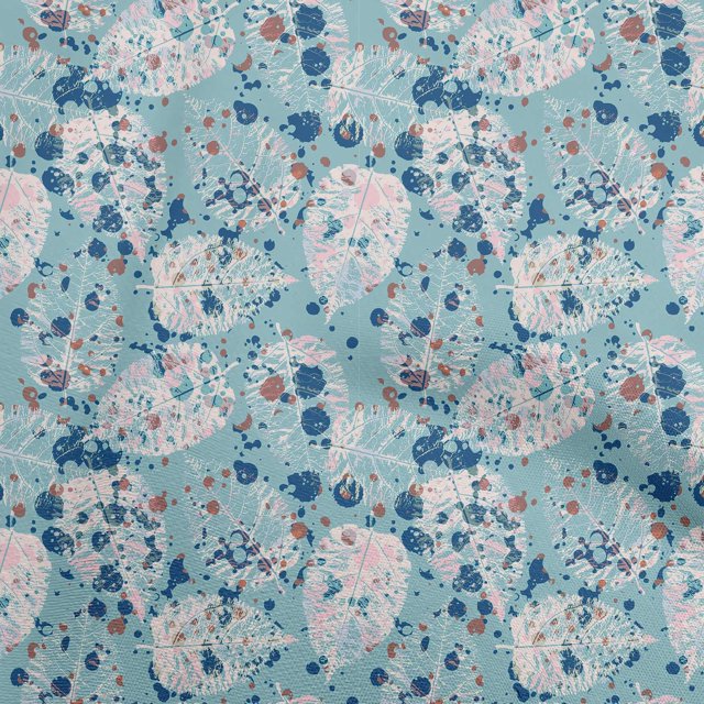 oneOone Silk Tabby Light Blue Fabric Abstracts Sewing Material Print Fabric By The Yard 42 Inch Wide