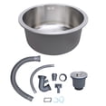 thumbnail image 2 of Undermount Kitchen Sink, Stainless Steel Undermount Kitchen Bar Sink with Strainer, 42cm Outer Diameter Single Bowl Kitchen Sink, Small Kitchen Sink  for Kitchen Bar RV, 2 of 7