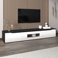 thumbnail image 3 of Homy Casa High-Gloss TV Stand with Color-Changing LED, White & Black, 3 of 12