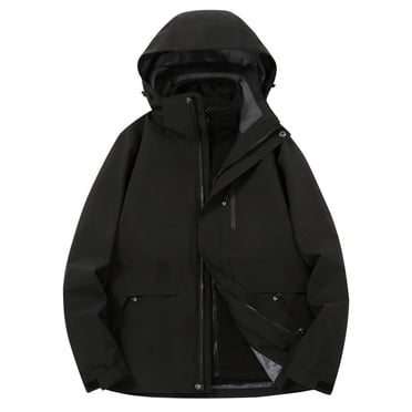 Simua Veste Imperméable Épaissie pour Femmes Manteau d'Hiver Chaud Coupe-Vent de Montagne avec Capuche Amovible