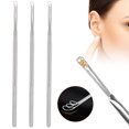 thumbnail image 1 of 3pcs Stainless Steel Triple Ring Ear Spoon Earwax Remover Cleaning Tool, 1 of 7