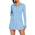 thumbnail image 3 of Charmo Womens Lightweight Rash Guard UPF 50+ Sun Protection Hoodie Swimm Shirts with Pockets, 3 of 7