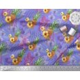 thumbnail image 2 of Soimoi Purple Poly Georgette Fabric Lily & Pine Fruits Decor Fabric Printed Yard 52 Inch Wide, 2 of 3