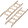 thumbnail image 2 of LOVEVER 2Pcs Miniature Wooden Ladders Miniature Simulation Ladder Toy Wooden Mini House Furniture, 2 of 5