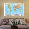 thumbnail image 3 of WCIC Large Political World Map Backdrop with Flags Educational Decoration Unframed 84*59cm, 3 of 6