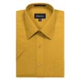 thumbnail image 1 of Allsense Chemise Habillée pour Hommes, Coupe Régulière, Manches Courtes Formelles, Jaune, Col 14.5 Pouces, Petit, 1 of 4