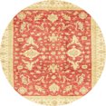 thumbnail image 1 of Ahgly Company Tapis d'Intérieur Ronds Abstraits Orange Vif de Style Oriental, 6 Pieds Rond, 1 of 6