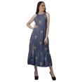 thumbnail image 2 of Moomaya Robe Imprimée Femme Fête Mariage Tenue de Fête Col Licou Robe Maxi en Rayonne, 2 of 4