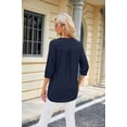 thumbnail image 4 of RKSTN Tops for Women Trendy 2024 Spring Summer Solid Color Lace V-neck Short Sleeve T-shirt Temperament Loose Plus Size Tops, 4 of 4