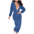 thumbnail image 2 of Combinaisons une Pièce pour Femmes Hiver Bouton Oreilles Rabat Costume Fonctionnel Fermeture Éclair devant à Capuche Combinaison de Détente Pyjama Confortable Combinaisons Décontractées pour Femmes en Liquidation, 2 of 6