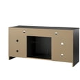thumbnail image 2 of Ameriwood Home Hendrix 55" TV Stand with Electric Fireplace Insert and 6 Shelves, Black Oak, 2 of 9