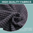 thumbnail image 3 of Rectangle Stretch Ottoman Slipcover Small Plaid Knit Footstool Protector Cover Removable Washable Slipcover Green actual_color darkgrey, 3 of 6