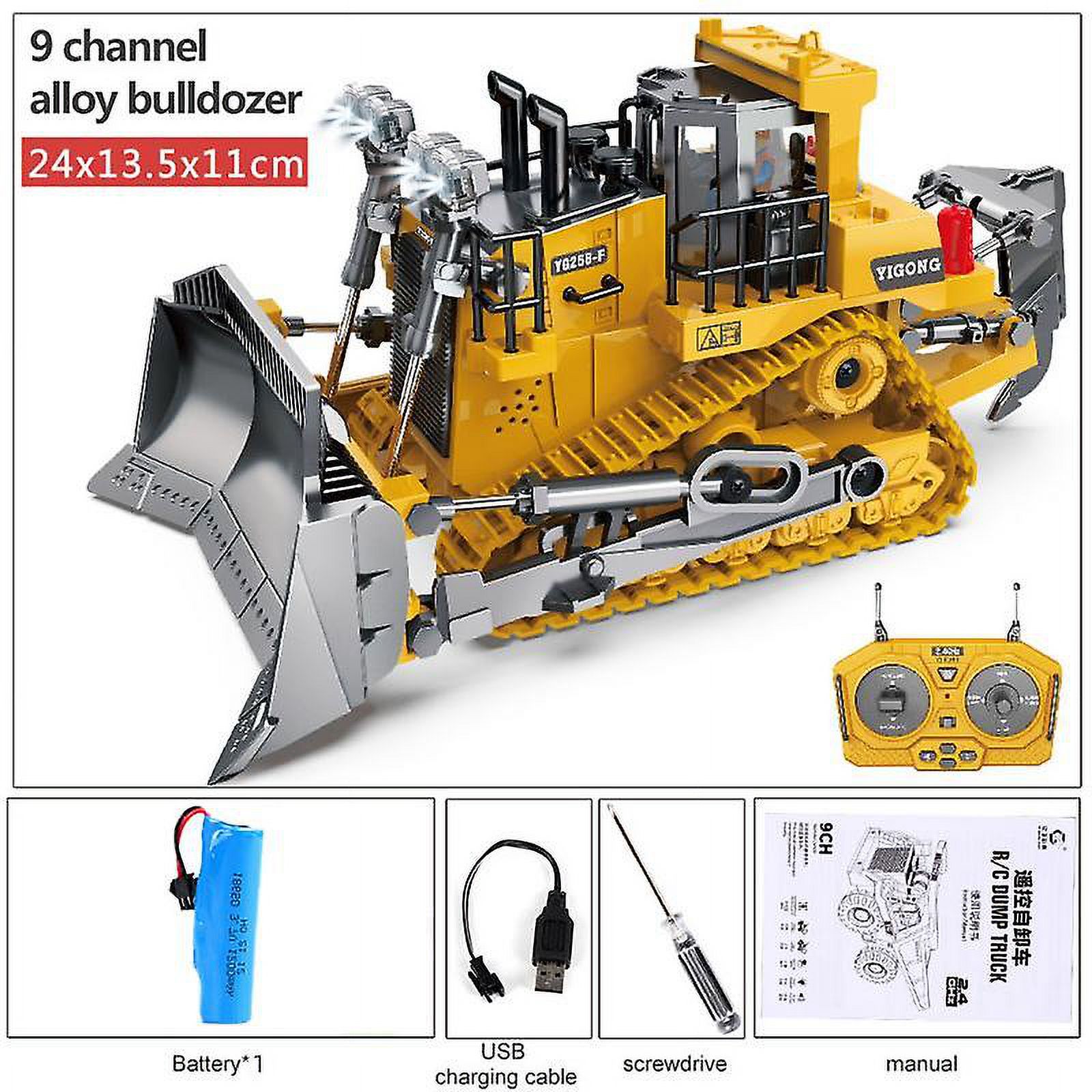 Children 2.4g Remote Control Excavator Rc Model Car Toys Dump Truck Bulldozer Engineering Vehicle Christmas Birthday Gifts