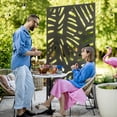 thumbnail image 2 of Outsunny Metal Outdoor Privacy Screen with Stand for Garden Backyard Black, 2 of 10