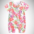 thumbnail image 2 of MIASHUI Summer Baby Short Sleeve Bodysuit Print Double Zipper Crawl Suit,Pink,3-6 Months, 2 of 3